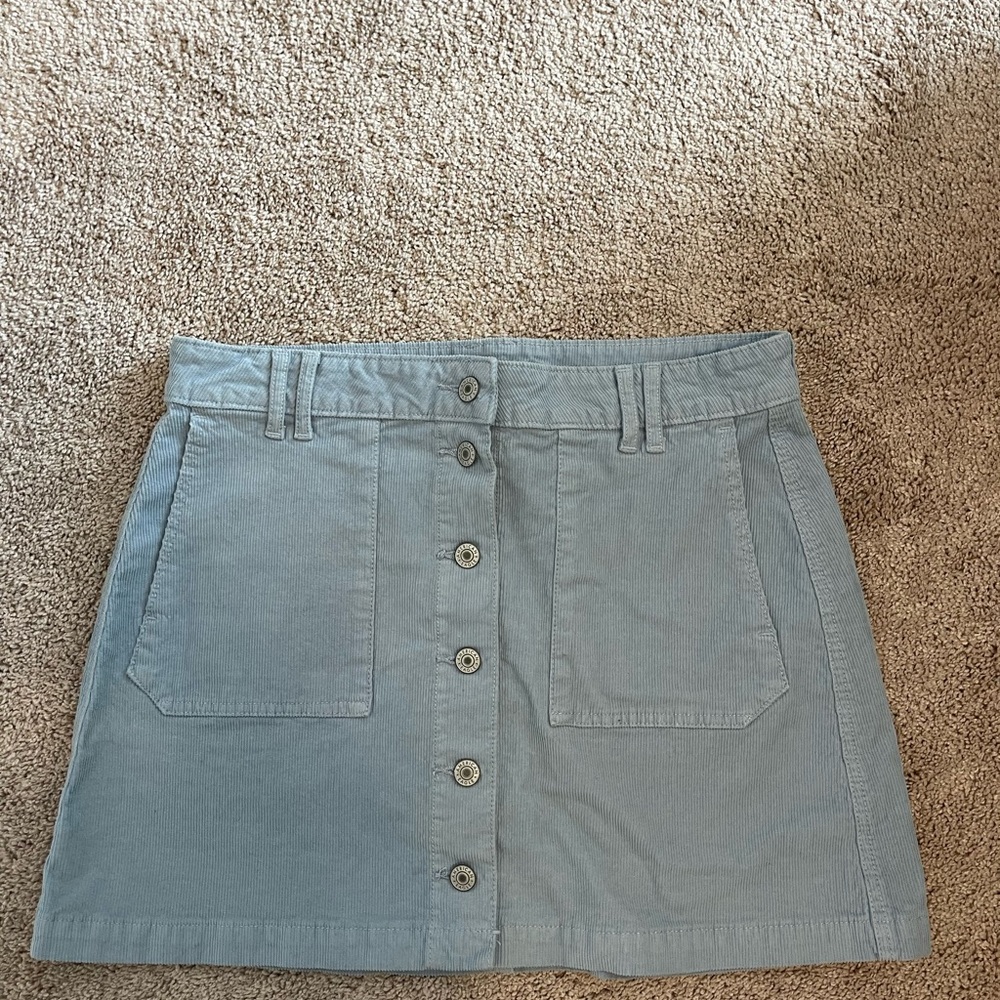 American Eagle Stylish Blue Button-Front Skirt